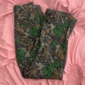 LAZY OAF X MR MEN COLLAB CAMO PANTS - SIZE 8